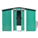 Garden Storage Shed Green Metal 257x205x178 Cm Axkob