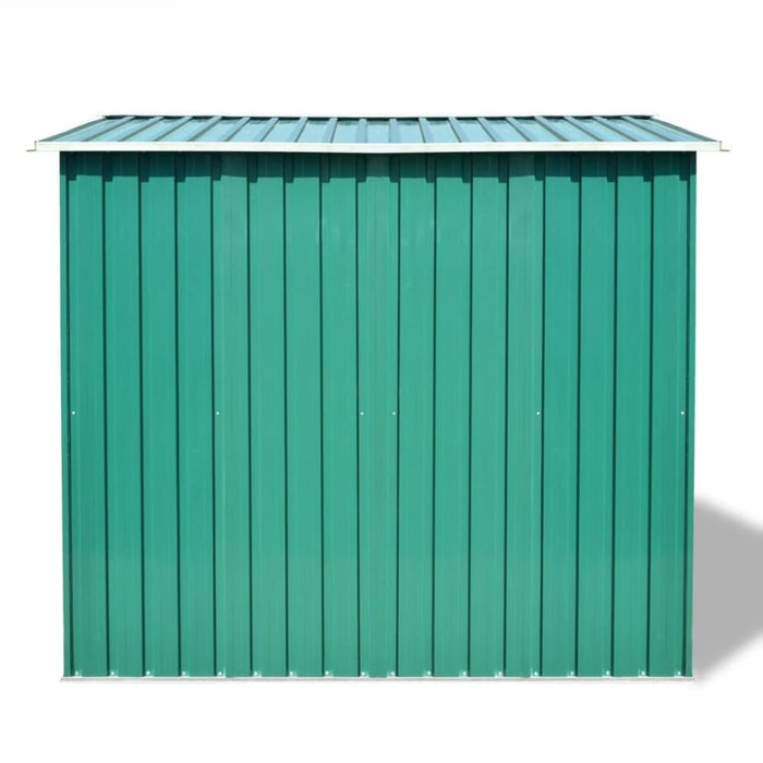 Garden Storage Shed Green Metal 257x205x178 Cm Axkob