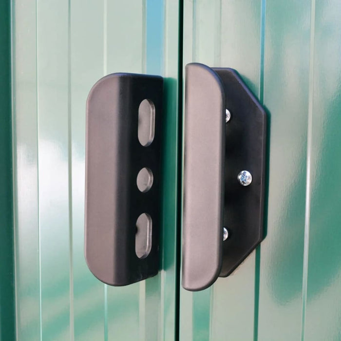 Garden Storage Shed Green Metal 257x205x178 Cm Axkob