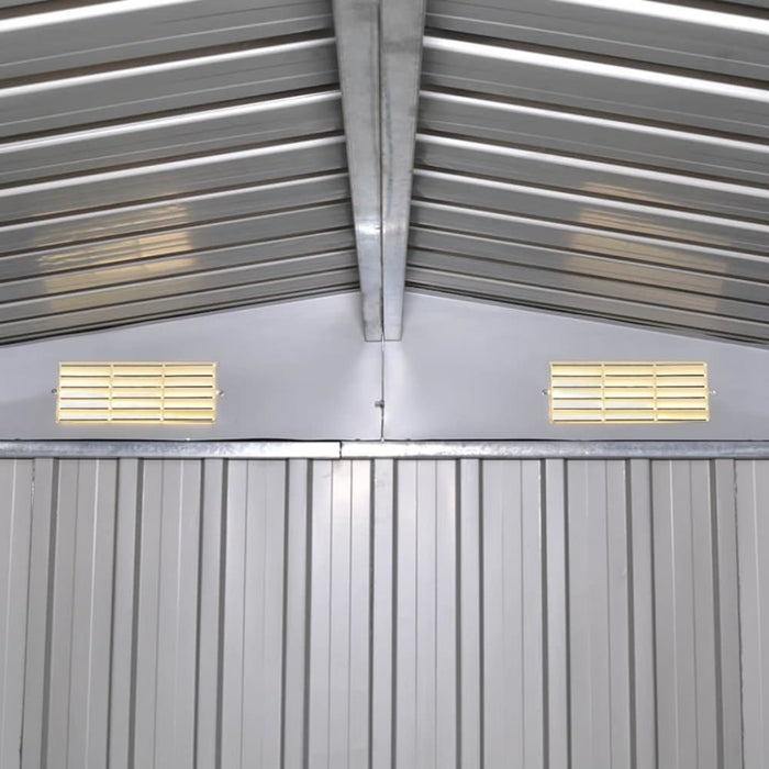 Garden Storage Shed Green Metal 257x205x178 Cm Axkob