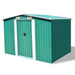 Garden Storage Shed Green Metal 257x205x178 Cm Axkob
