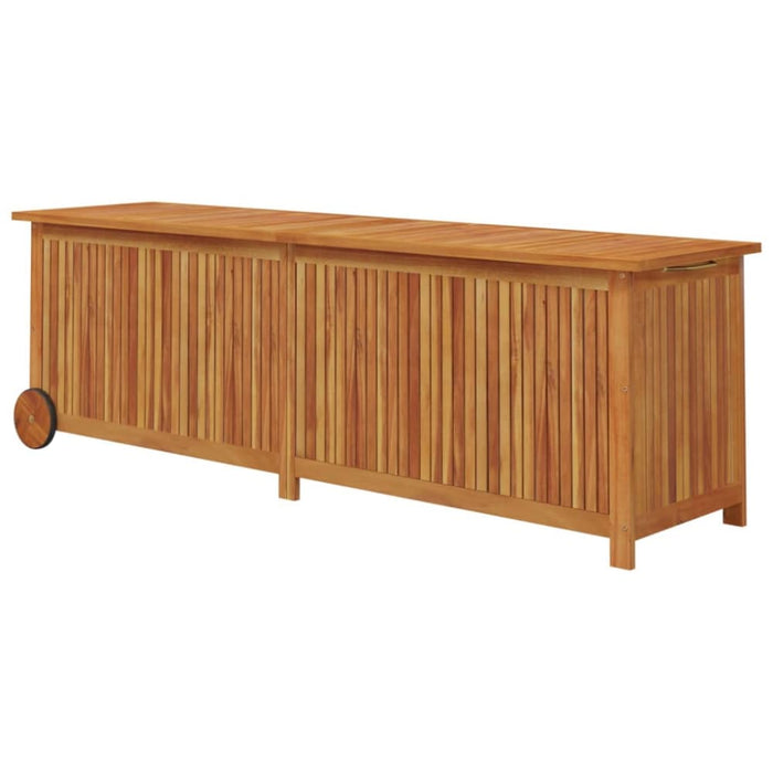 Garden Storage Box with Wheels 150x50x58 Cm Solid Wood