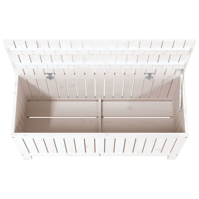 Garden Storage Box White 108x42.5x54 Cm Solid Wood Pine