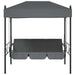 Garden Swing Bench With Canopy Dark Grey steel Abbnkbo