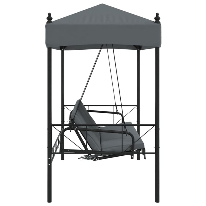 Garden Swing Bench With Canopy Dark Grey steel Abbnkbo