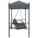 Garden Swing Bench With Canopy Dark Grey steel Abbnkbo