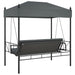 Garden Swing Bench With Canopy Dark Grey steel Abbnkbo