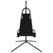 Garden Swing Chair With Cushion Black Oxford Fabric