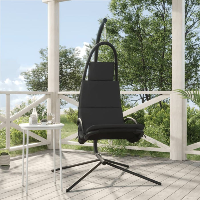 Garden Swing Chair with Cushion Dark Grey Oxford