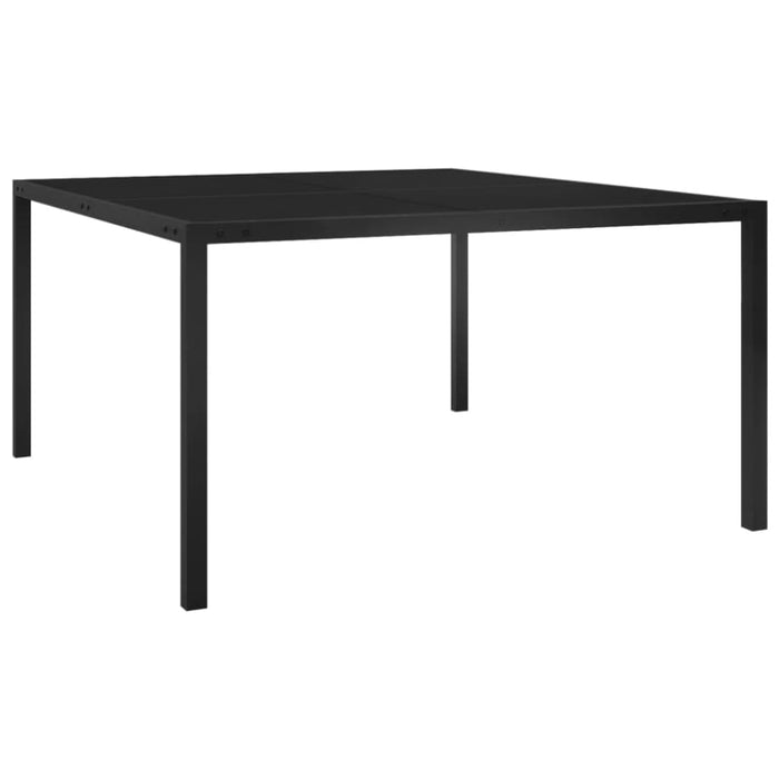 Garden Table 130x130x72 Cm Black Steel and Glass Totbkk