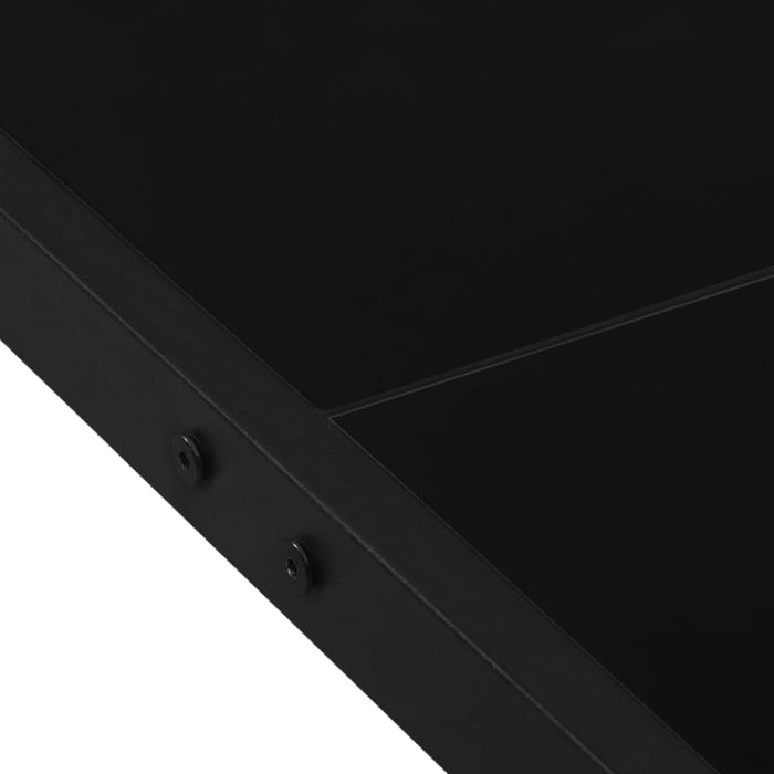 Garden Table 130x130x72 Cm Black Steel and Glass Totbkk