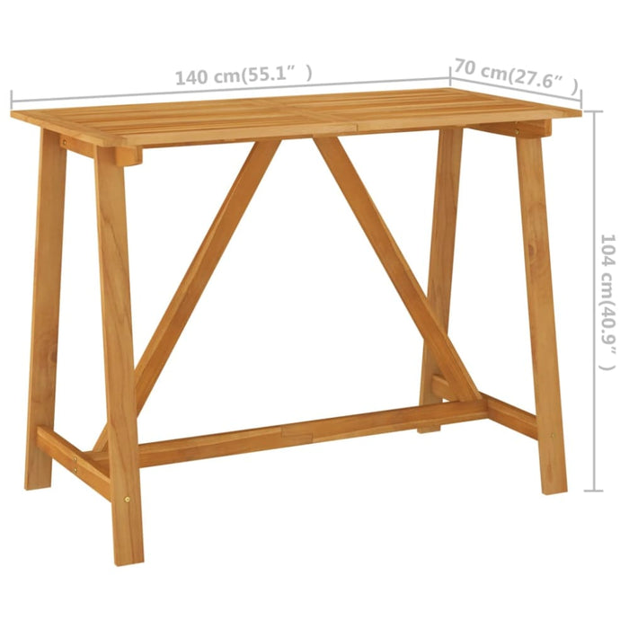 Garden Bar Table 140x70x104 Cm Solid Acacia Wood Toxabk
