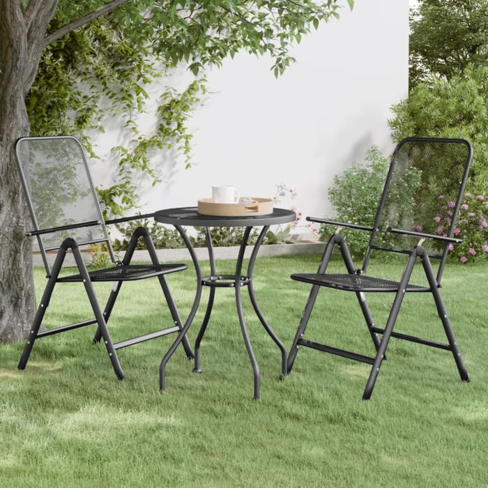 Garden Table ø60x72 Cm Expanded Metal Mesh Anthracite Toitax