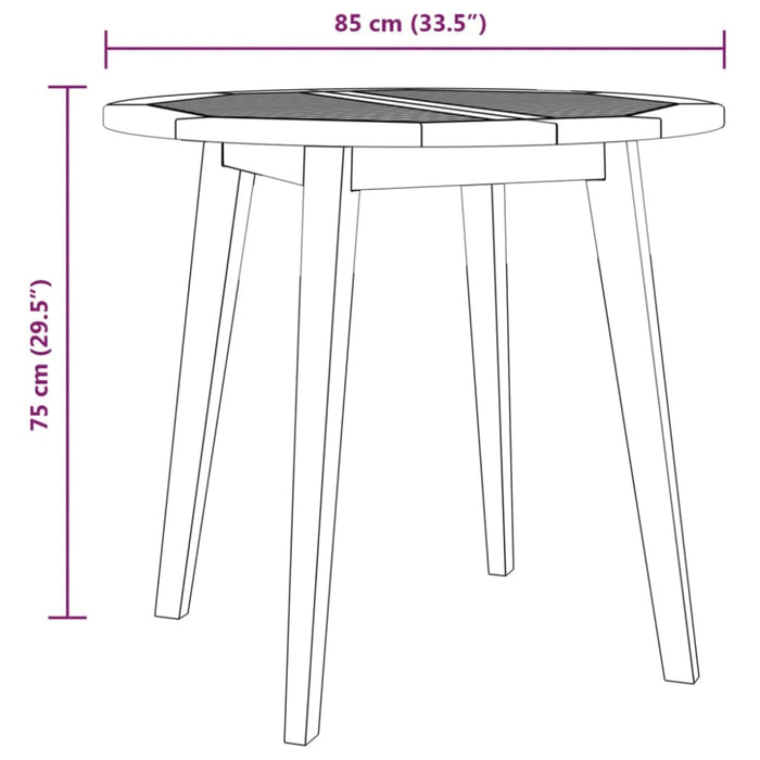 Garden Table ø85x75 Cm Solid Wood Acacia Tobxkk