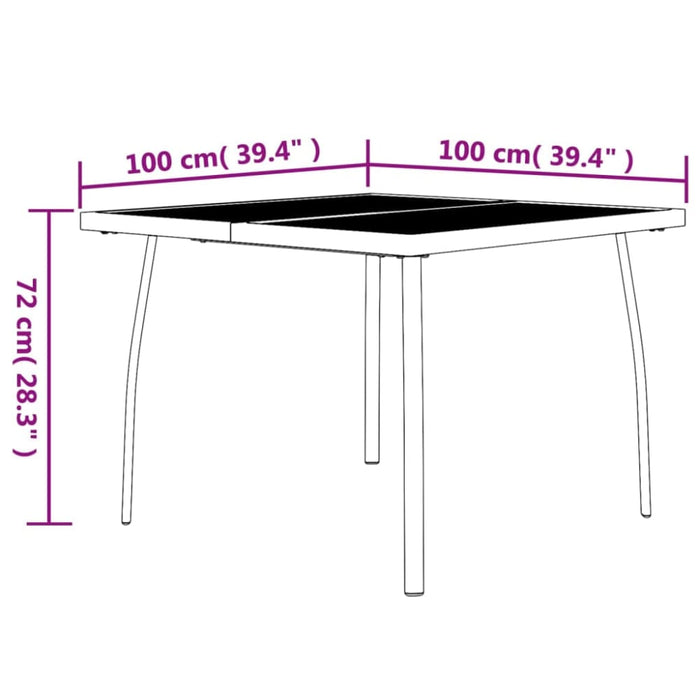 Garden Table Anthracite 100x100x72 Cm Steel Mesh Tlxitx