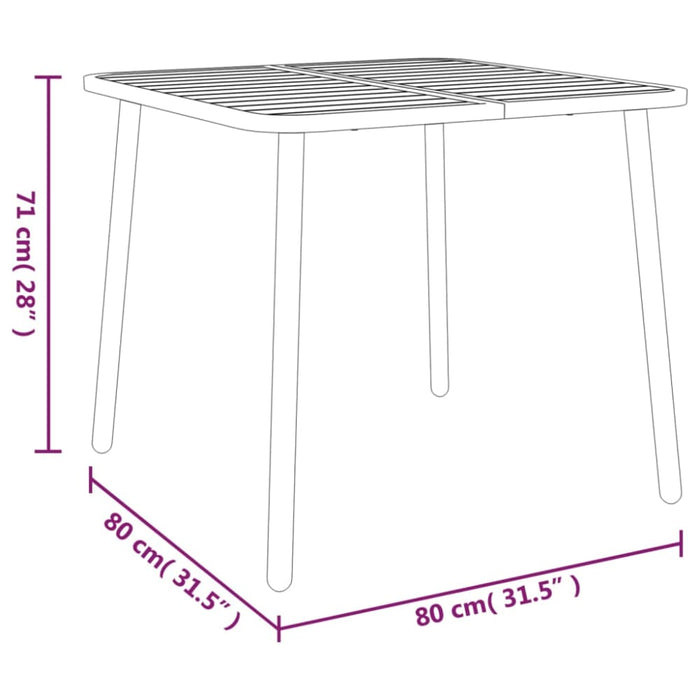 Garden Table Anthracite 80x80x71 Cm Steel Tlxiti