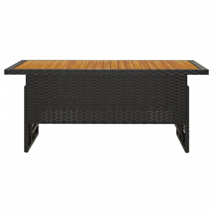 Garden Table Black 100x50x43/63 Cm Solid Wood Acacia&poly