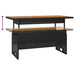 Garden Table Black 100x50x43/63 Cm Solid Wood Acacia&poly