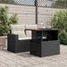Garden Table Black 100x55x73 Cm Poly Rattan And Acacia Wood