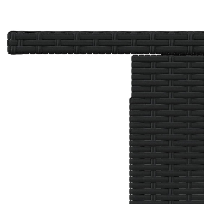 Garden Table Black 100x55x73 Cm Poly Rattan And Acacia Wood