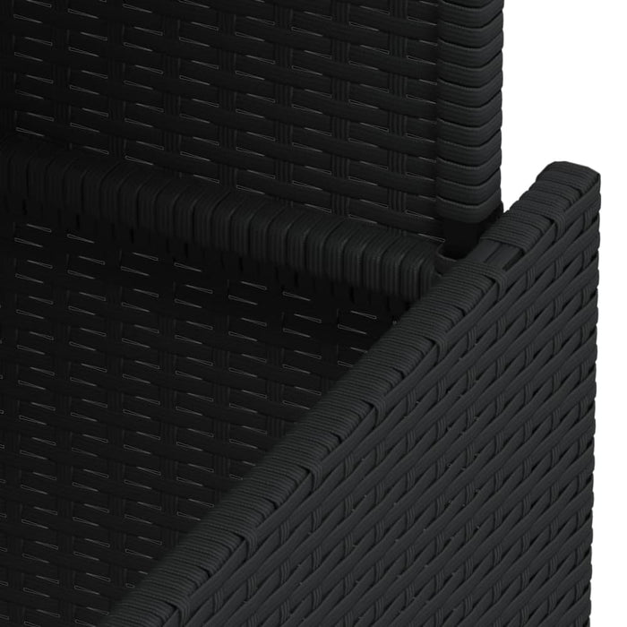 Garden Table Black 100x55x73 Cm Poly Rattan And Acacia Wood