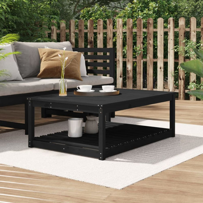 Garden Table Black 121x82.5x45 Cm Solid Wood Pine Nxaopx