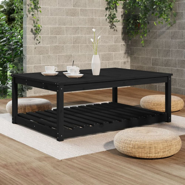 Garden Table Black 121x82.5x45 Cm Solid Wood Pine Nxaopx