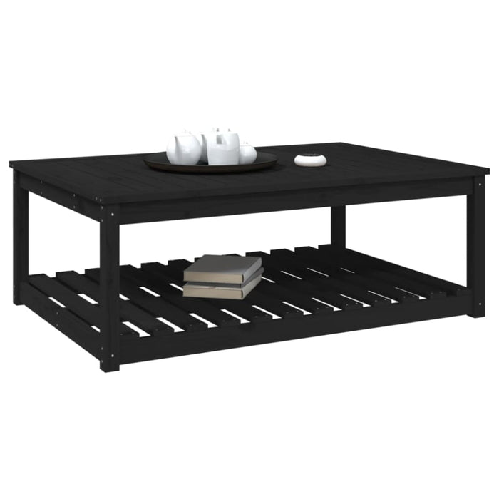 Garden Table Black 121x82.5x45 Cm Solid Wood Pine Nxaopx