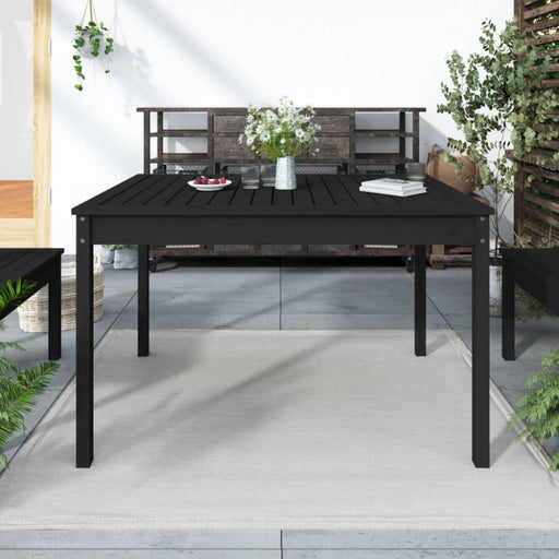 Garden Table Black 121x82.5x76 Cm Solid Wood Pine Nxtkit