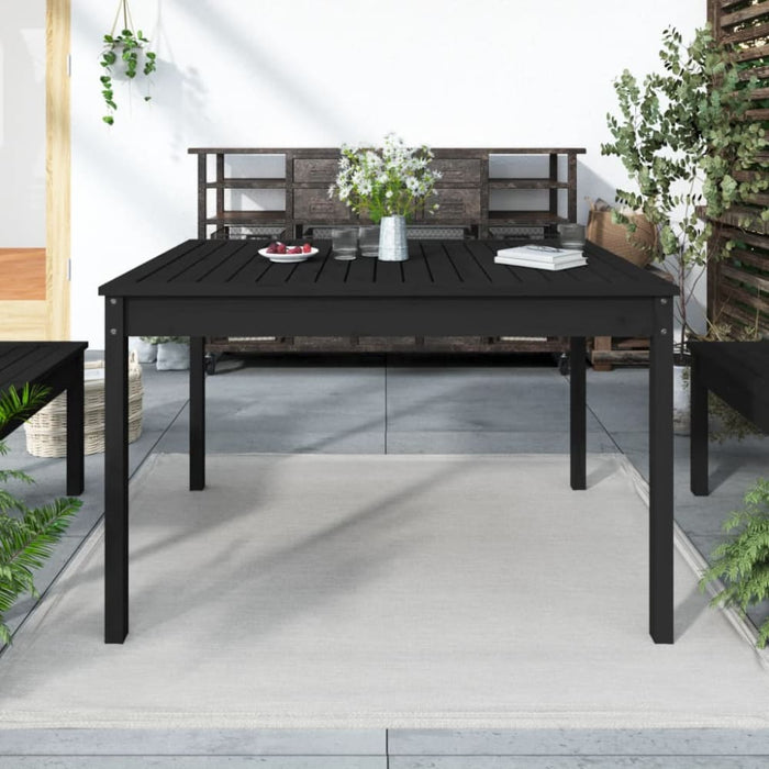 Garden Table Black 121x82.5x76 Cm Solid Wood Pine Nxtkit