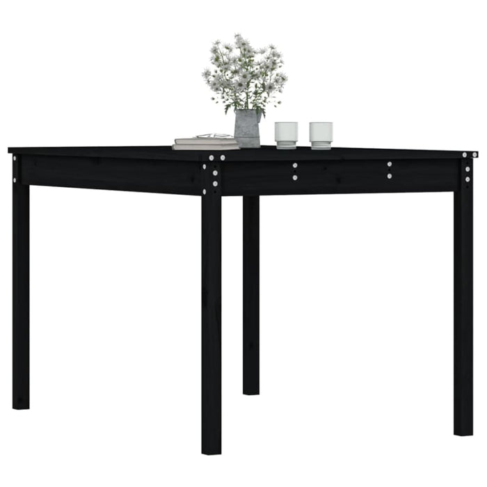 Garden Table Black 121x82.5x76 Cm Solid Wood Pine Nxtkit