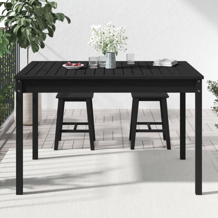 Garden Table Black 121x82.5x76 Cm Solid Wood Pine Nxtkit