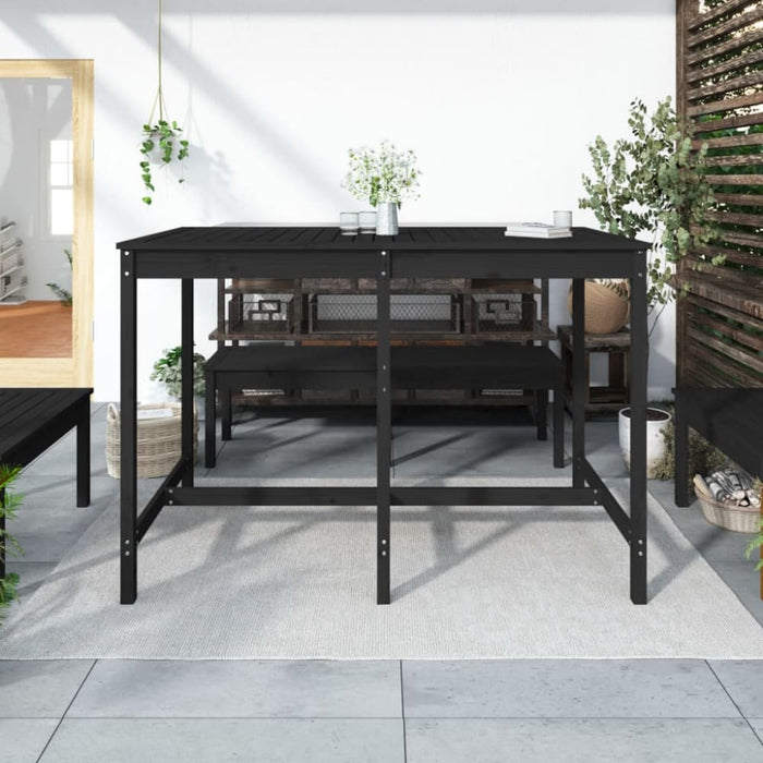 Garden Table Black 159.5x82.5x110 Cm Solid Wood Pine Nxabkk