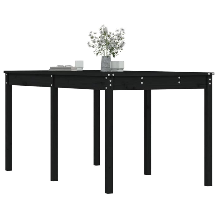 Garden Table Black 159.5x82.5x76 Cm Solid Wood Pine Nxtknb