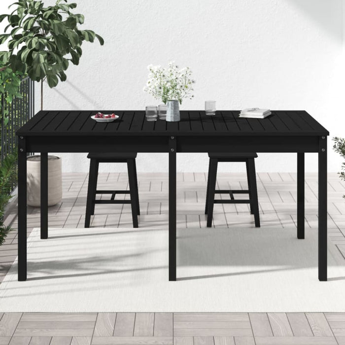 Garden Table Black 159.5x82.5x76 Cm Solid Wood Pine Nxtknb
