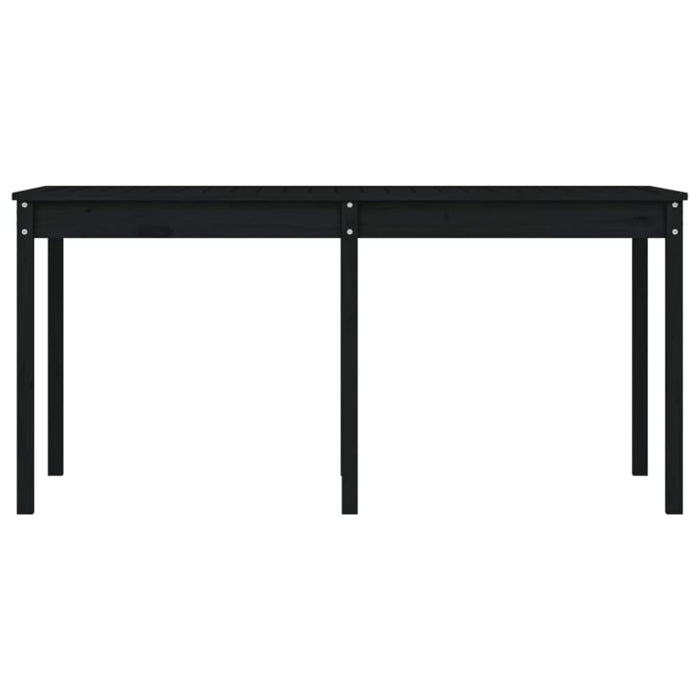 Garden Table Black 159.5x82.5x76 Cm Solid Wood Pine Nxtknb