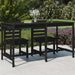 Garden Table Black 203.5x90x110 Cm Solid Wood Pine Nxaobl