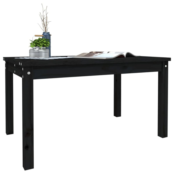Garden Table Black 82.5x50.5x45 Cm Solid Wood Pine Nxaooi