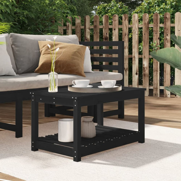 Garden Table Black 82.5x50.5x45 Cm Solid Wood Pine Nxaotn