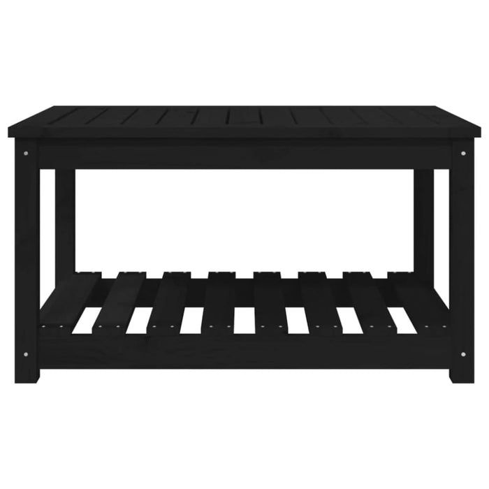 Garden Table Black 82.5x50.5x45 Cm Solid Wood Pine Nxaotn