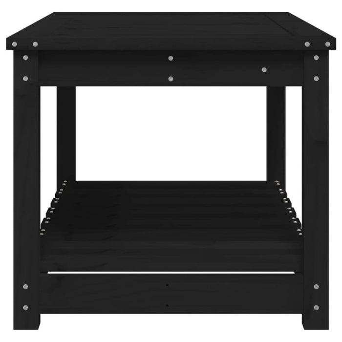 Garden Table Black 82.5x50.5x45 Cm Solid Wood Pine Nxaotn