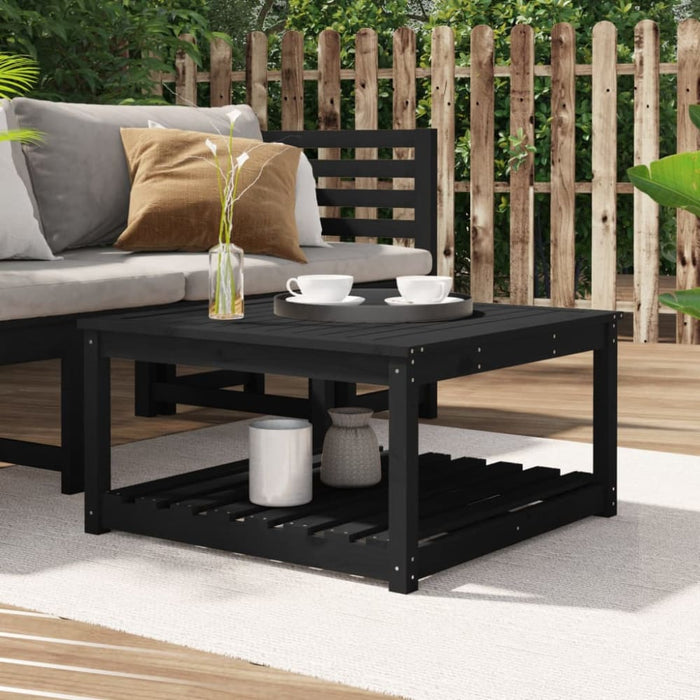 Garden Table Black 82.5x82.5x45 Cm Solid Wood Pine Nxaoap
