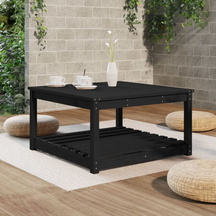 Garden Table Black 82.5x82.5x45 Cm Solid Wood Pine Nxaoap