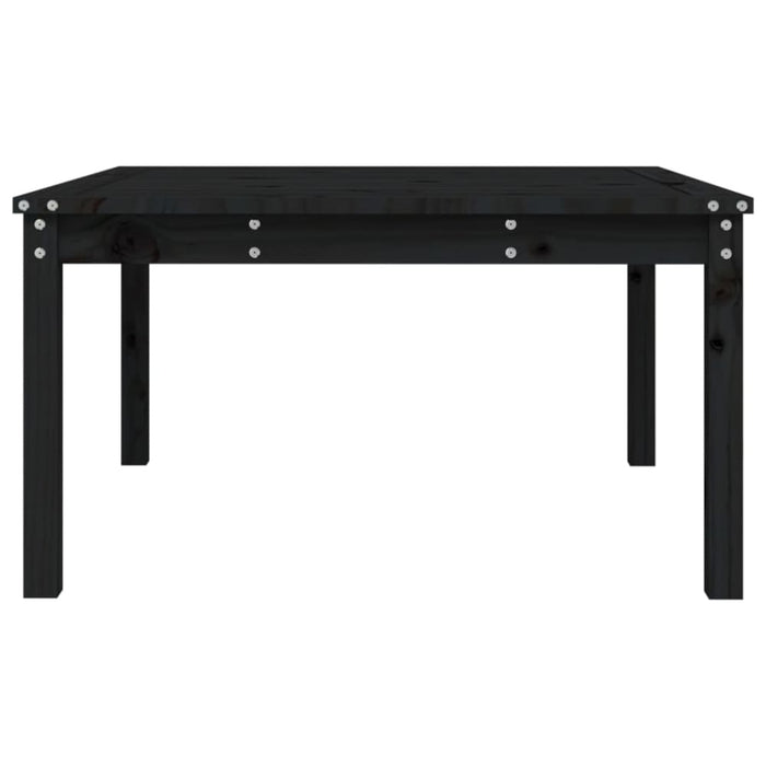 Garden Table Black 82.5x82.5x45 Cm Solid Wood Pine Nxaoxa