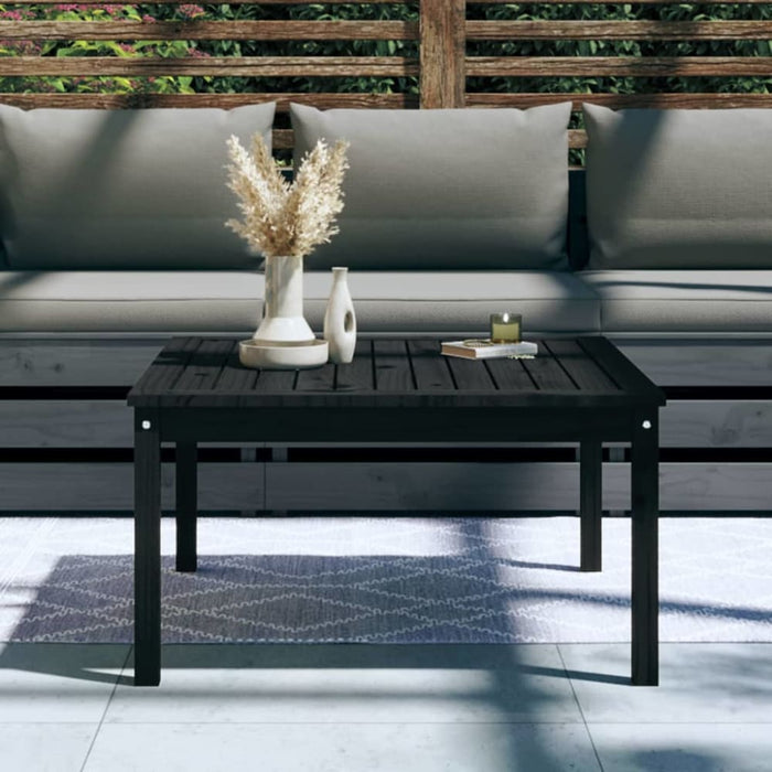Garden Table Black 82.5x82.5x45 Cm Solid Wood Pine Nxaoxa