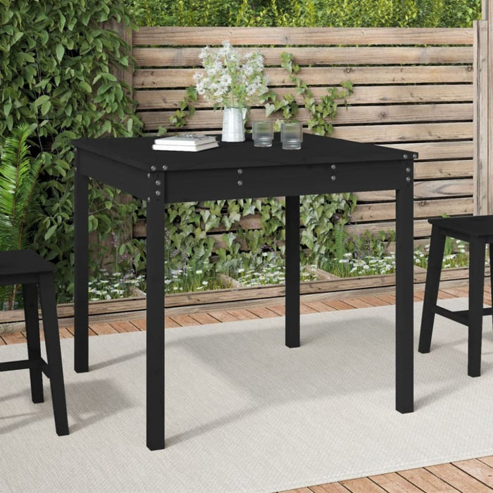 Garden Table Black 82.5x82.5x76 Cm Solid Wood Pine Nxtkll