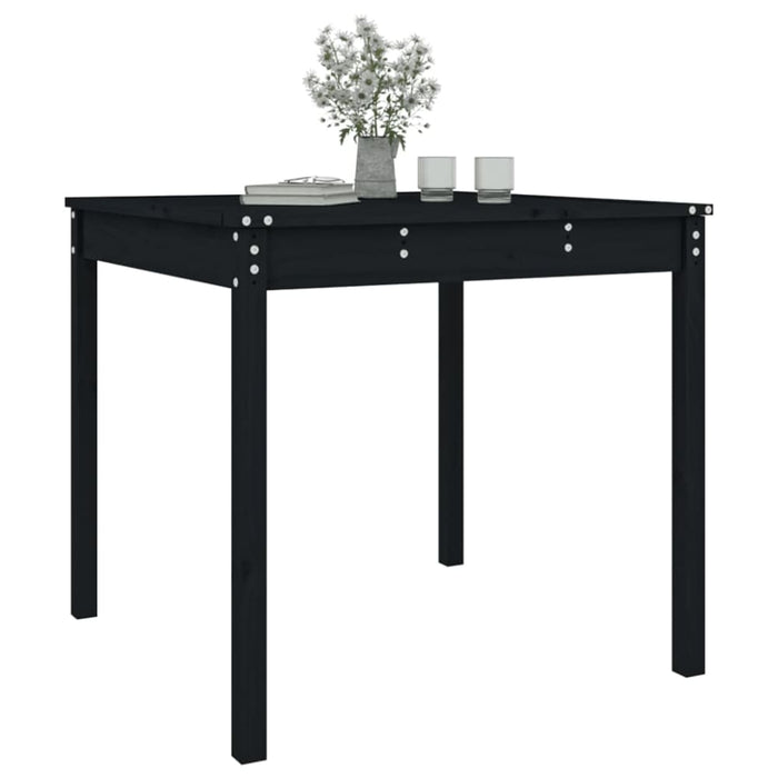 Garden Table Black 82.5x82.5x76 Cm Solid Wood Pine Nxtkll