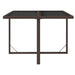 Garden Table Brown 109x107x74 Cm Poly Rattan and Glass