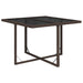 Garden Table Brown 109x107x74 Cm Poly Rattan and Glass