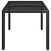 Garden Table with Glass Top Black 90x90x75 Cm Poly Rattan